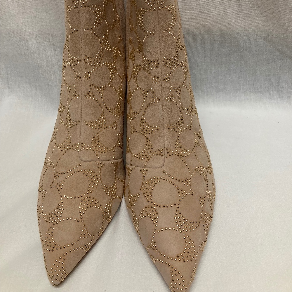 Women's Coach Jewel Booties Boots Kitten Heal Beechwood Color